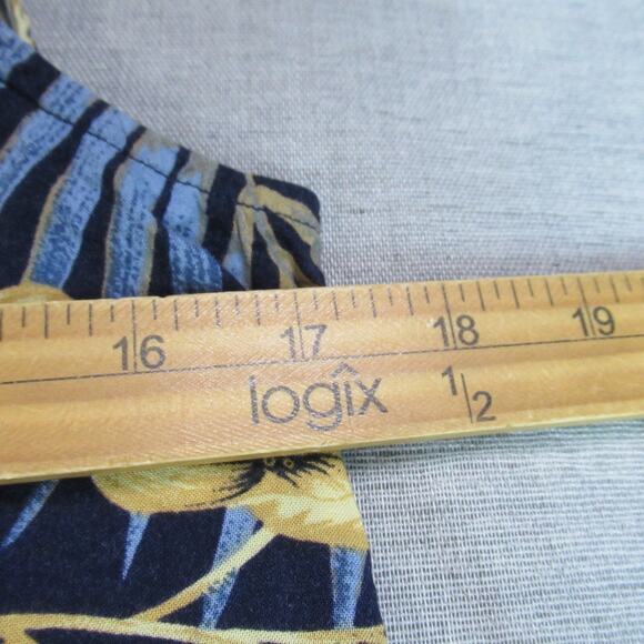 Vintage Miss Scarlett Dress Womens Size 14 Blue Yellow Floral Shift Preppy Retro - Picture 7 of 9